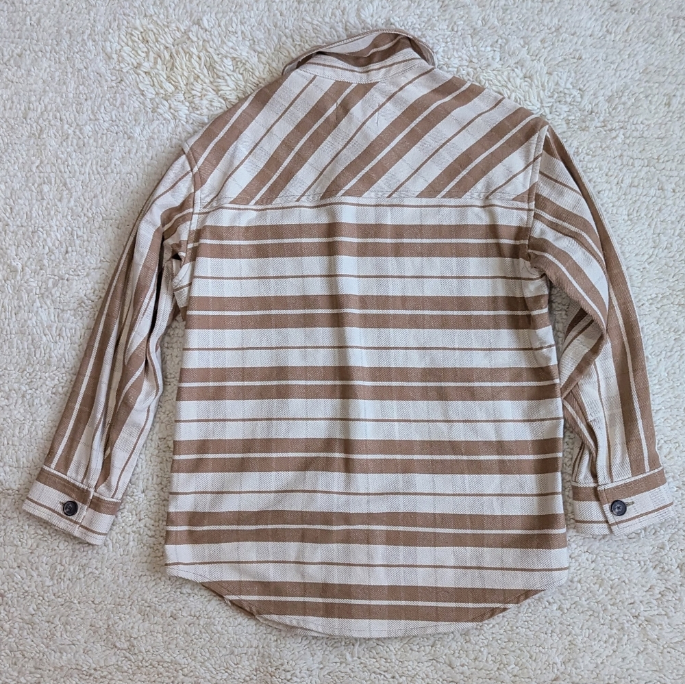 Everlane Oversized Plaid Button Down Shirt Jacket Shacket In Camel - Picture 3 of 5